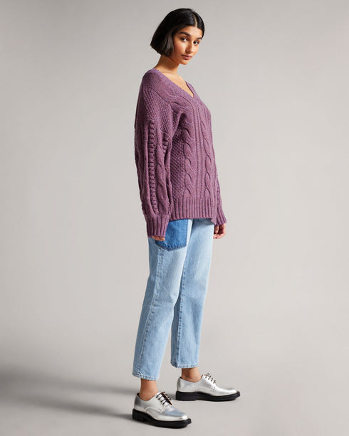 GAIAA-Knitwear-Simple, casual, and comfy … not where GAIAA is concerned. While this bobble knit jumper retains all the classic features that we've come to know and love, ensuring comfort and cosiness at all times, this piece adds a modern-day twist. Part of the MIB collection, the wide neck and low back, complete with bow detailing, adds a little twist to elevate those casual daytime looks. Ted Baker MIB collection Wide v neck Deep back Back ribbon detail Oversized sleeves Ribbed cuffs Our model is 5'9"/